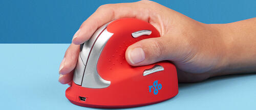 R-Go HE Sport Mouse Vertikale Maus rot&comma; Maus&comma; rechtsh&auml;nder &lpar;vertikal&rpar;