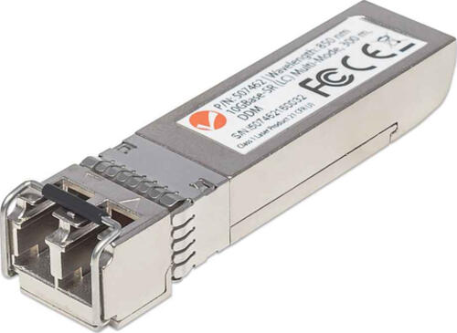 Intellinet 10 Gigabit SFP+ Mini-GBIC Transceiver für LWL-Kabel, 10GBase-SR (LC) Multimode-Port, 300 m