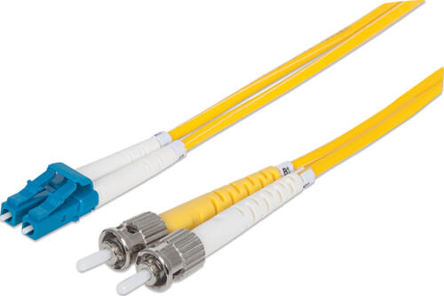 Intellinet Glasfaser LWL-Anschlusskabel, Duplex, Singlemode, LC/ST, 9/125 m, OS2, 1 m, gelb
