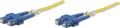 Intellinet Glasfaser LWL-Anschlusskabel, Duplex, Singlemode, SC/SC, 9/125 m, OS2, 1 m, gelb