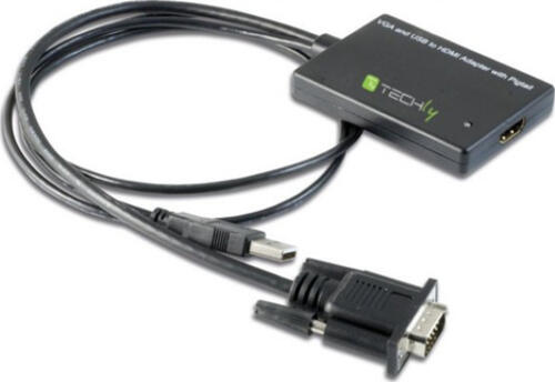 Techly IDATA-HDMI-VGA3 Videokabel-Adapter Schwarz