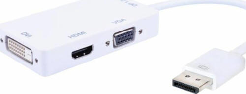 Techly IADAP-DP-COMBOF2 Videokabel-Adapter 0,15 m DisplayPort HDMI, DVI, VGA Weiß