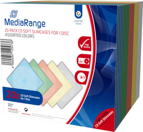 MediaRange BOX37 CD-Hülle Schmales Gehäuse 1 Disks Mehrfarbig