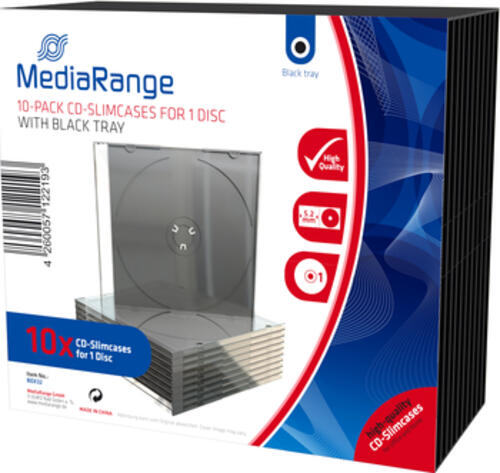 MediaRange BOX32 CD-Hülle DVD-Hülle 1 Disks Schwarz, Transparent