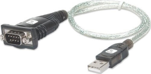Techly IDATA-USB-SER-2T Serien-Kabel Schwarz, Transparent 0,45 m USB Typ-A DB-9