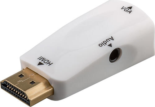 Goobay Kompakter HDMI/VGA-Adapter inkl. Audio, vergoldet HDMI-Stecker (Typ A) > VGA-Buchse (15-polig)