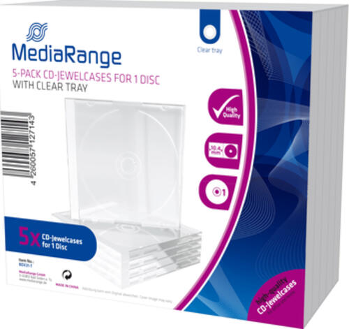 MediaRange BOX31-T CD-Hülle Schmuckschatulle 1 Disks Transparent