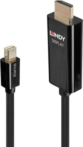 Lindy 40912 Videokabel-Adapter 2 m Mini DisplayPort HDMI Typ A (Standard) Schwarz