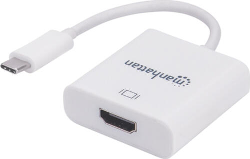 Manhattan USB-C auf HDMI-Konverter, USB-C-Stecker auf HDMI-Buchse, weiß