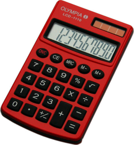 Olympia LCD 1110 Taschenrechner Tasche Einfacher Taschenrechner Rot