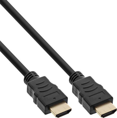 InLine HDMI-High Speed Kabel mit Ethernet, ST / ST, schwarz / gold, 10m
