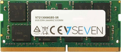 V7 8GB DDR4 PC4-21300 - 2666MHZ 1.2V SO DIMM Notebook-Arbeitsspeicher - V7213008GBS-SR
