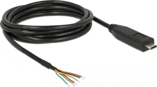 DeLOCK 63949 Serien-Kabel Schwarz 2 m USB 2.0 Type-C 6 x Pin open wires