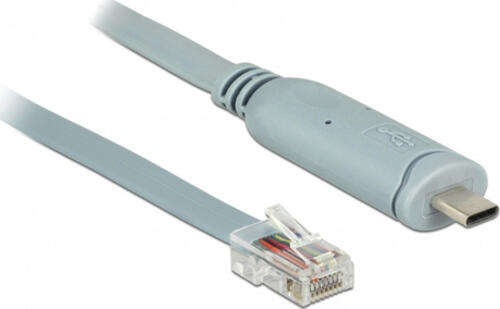 DeLOCK 89893 Serien-Kabel Grau 1 m USB 2.0 Type-C RJ45