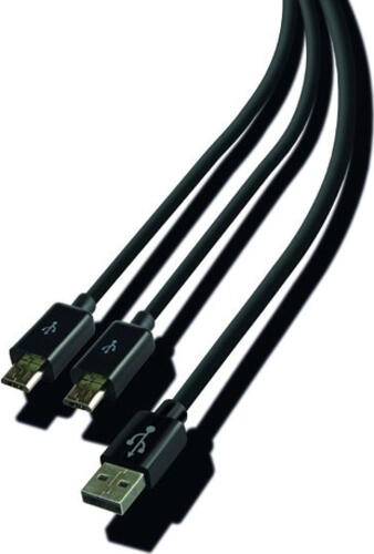 Steelplay JVAPS400040 USB Kabel 3 m USB 2.0 USB A 2 x Micro-USB B Schwarz