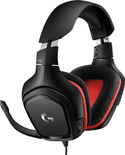Logitech G G332 Kopfhörer Kabelgebunden Kopfband Gaming Schwarz, Rot