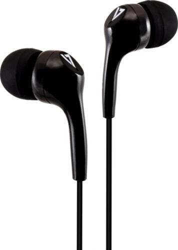 V7 Stereo In-Ear Kopfhörer, ultra-leicht, In-Ear Design, geräuschunterdrückend, 3,5 mm, schwarz