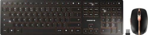 CHERRY DW 9000 SLIM Tastatur Maus enthalten Universal RF Wireless &plus; Bluetooth QWERTY US Englisch Schwarz