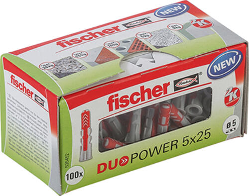 Fischer DUOPOWER 5 x 25 LD Dübel 100 Stück(e) Kunststoff Rund