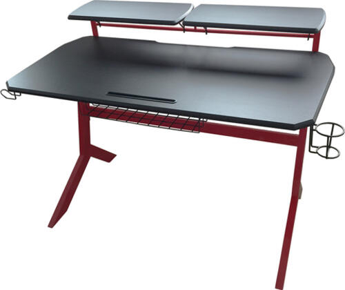LC-POWER Gaming-Tisch GD1R &lpar;schwarze Platten&sol;roter Rahmen&rpar;
