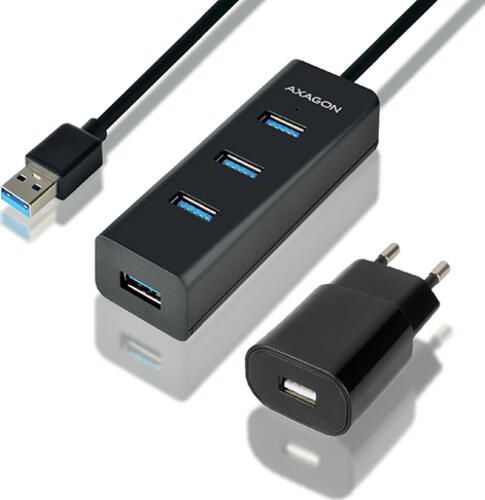 Axagon HUE-S2BP Schnittstellen-Hub USB 3.2 Gen 1 (3.1 Gen 1) Type-A 5000 Mbit/s Schwarz