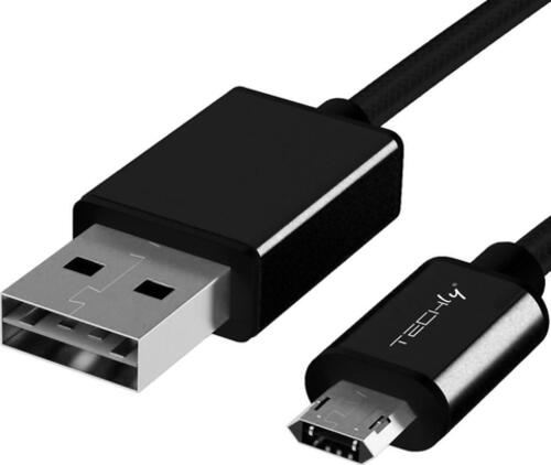 Techly ICOC-MUSB-A-010S USB Kabel 1 m USB 2.0 USB A Micro-USB B Schwarz