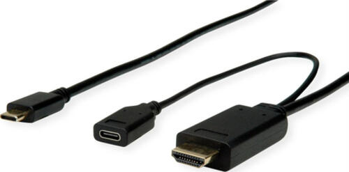 ROLINE 11.04.5950 Videokabel-Adapter 1 m USB Typ-C HDMI + USB Schwarz