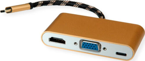 ROLINE 12.03.3155 laptop-dockingstation & portreplikator USB 3.2 Gen 1 (3.1 Gen 1) Type-B Schwarz, Gold, Weiß