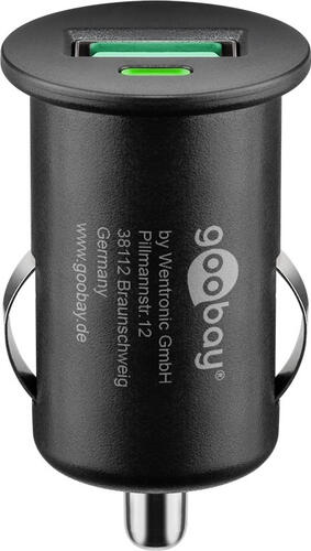 Goobay Quick Charge USB-Auto-Schnellladegerät (18 W) Kfz-Ladeadapter mit Quick Charge 3.0 (18 W), schwarz