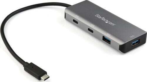 StarTech.com 4 Port USB-C&trade; Hub mit 2x USB A und 2x USB-C - SuperSpeed 10 Gbit/s USB Typ C 3.2 Gen 2 Hub - USB Bus-Stromversorgung - Tragbarer USB-C zu USB Adapter Hub - Aluminium - 25 cm Kabel