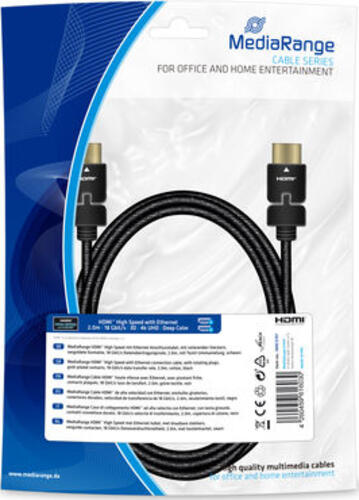 MediaRange MRCS197 HDMI-Kabel 2 m HDMI Typ A (Standard) Schwarz