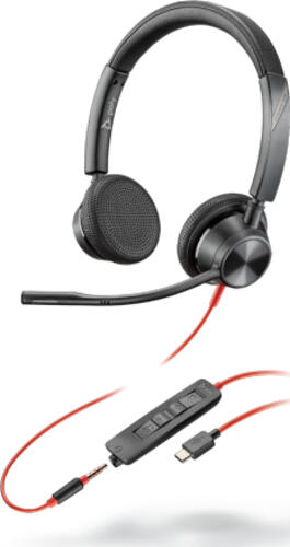 POLY 3325 Kopfhörer Kabelgebunden Kopfband Anrufe/Musik USB Typ-C Schwarz