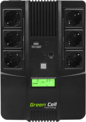Green Cell AiO 800VA LCD Unterbrechungsfreie Stromversorgung (USV) Line-Interaktiv 0,8 kVA 480 W 6 AC-Ausgänge
