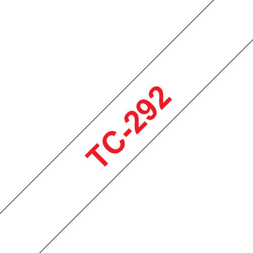 Brother TC-292 Etiketten erstellendes Band Rot aud Weiss