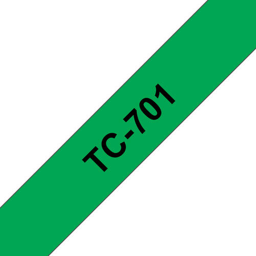 Brother TC-701 Etiketten erstellendes Band Schwarz auf grün
