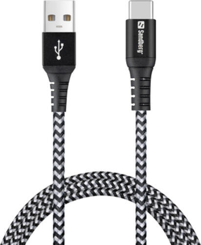 Sandberg Survivor USB-C- USB-A Cable 1M USB Kabel USB 2.0 USB A USB C Schwarz, Grau