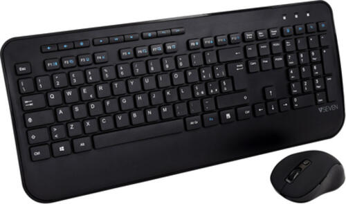 V7 CKW300IT – Tastatur in Standardgröße, Handballenauflage, Italienisch QWERTY - schwarz