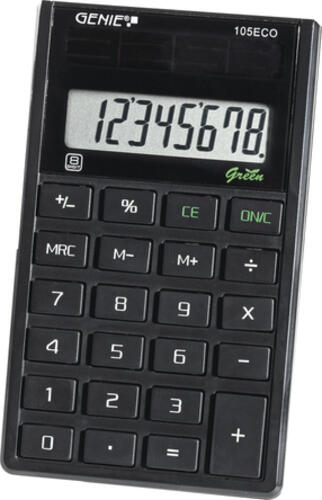 Genie 105 ECO Taschenrechner Tasche Einfacher Taschenrechner Schwarz