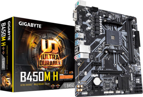 Gigabyte B450M H Motherboard AMD B450 Sockel AM4 micro ATX