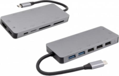 EXSYS EX-1221HM laptop-dockingstation & portreplikator USB 3.2 Gen 1 (3.1 Gen 1) Type-C Silber