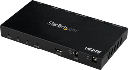 StarTech.com 2 Port HDMI Splitter - 4K 60Hz mit eingebautem Scaler - HDCP 2.2 - EDID Emulation - 7.1 Surround Sound