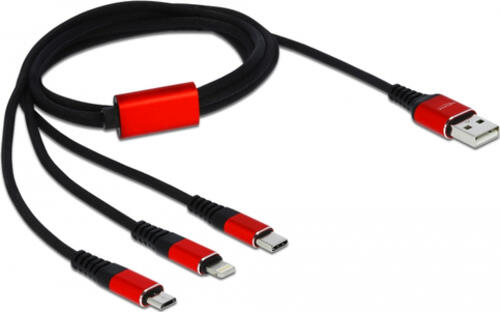DeLOCK USB Ladekabel 3 in 1 for Lightnin / Micro USB / USB Type-C 1 m