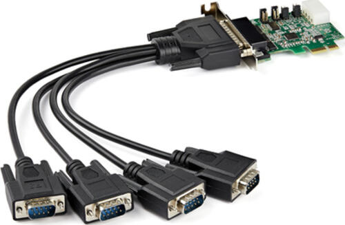 StarTech.com 4 Port Serielle PCI Express RS232 Adapter Karte - PCIe Serielle Host Controller Karte - PCIe zu Seriell DB9 - 16950 UART - Niedrig Profil Erweiterungskarte - Windows & Linux
