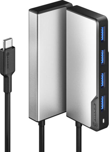 ALOGIC UCFUUA-SGR Schnittstellen-Hub USB 3.2 Gen 1 (3.1 Gen 1) Type-C 5000 Mbit/s Schwarz, Silber