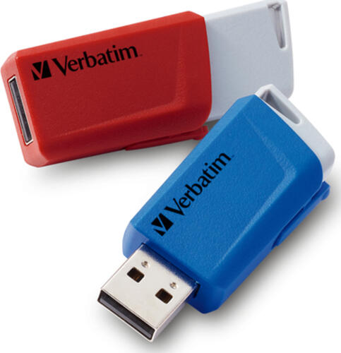 Verbatim Store n Click - USB-Stick, USB 3.2 GEN1 - 2x32 GB, Rot/Blau