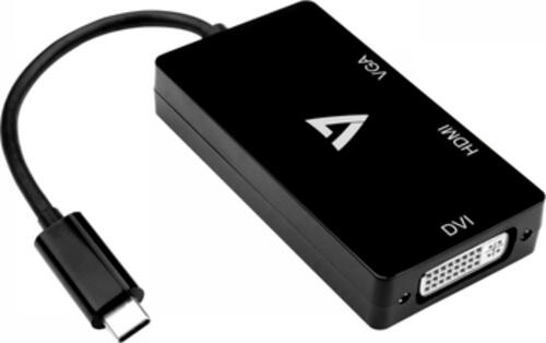 V7 V7UC-VGADVIHDMI-BLK USB-Grafikadapter 3840 x 2160 Pixel Schwarz