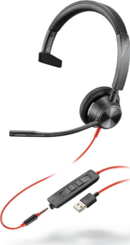 POLY Blackwire 3315 Kopfhörer Kabelgebunden Kopfband Büro/Callcenter USB Typ-A Schwarz