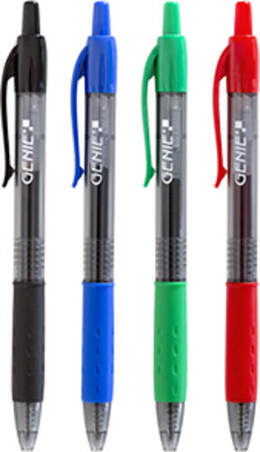 Genie 40010G Gelstift Ausziehbarer Gelschreiber Schwarz, Blau, Grün