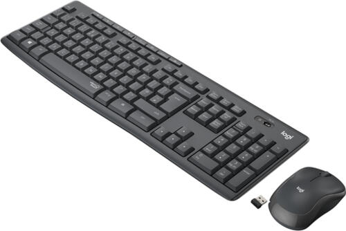 Logitech MK295 Silent Wireless Combo Tastatur Maus enthalten RF Wireless AZERTY Belgisch Graphit