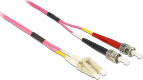 DeLOCK Cable Optical Fibre LC to ST Multi-mode InfiniBand/Glasfaserkabel 0,5 m Violett